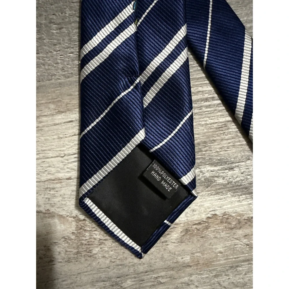 Harry Potter Ravenclaw House Tie Navy Blue Silver Striped Crest Cosplay Mens